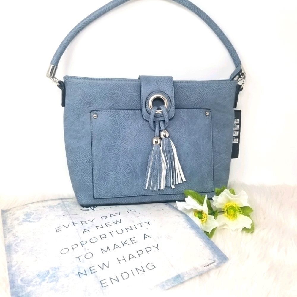 K.Carroll Handbag. Blue with tassel